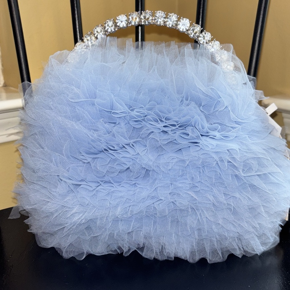 Jazzie Badgley Mischka Tulle Layered Ruffle Pouch Clutch